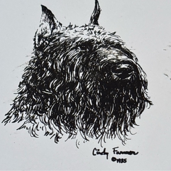 Rare Cindy Farmer Bouvier des Flandres Dog Tile Iron Trivet - Picture 2 of 4